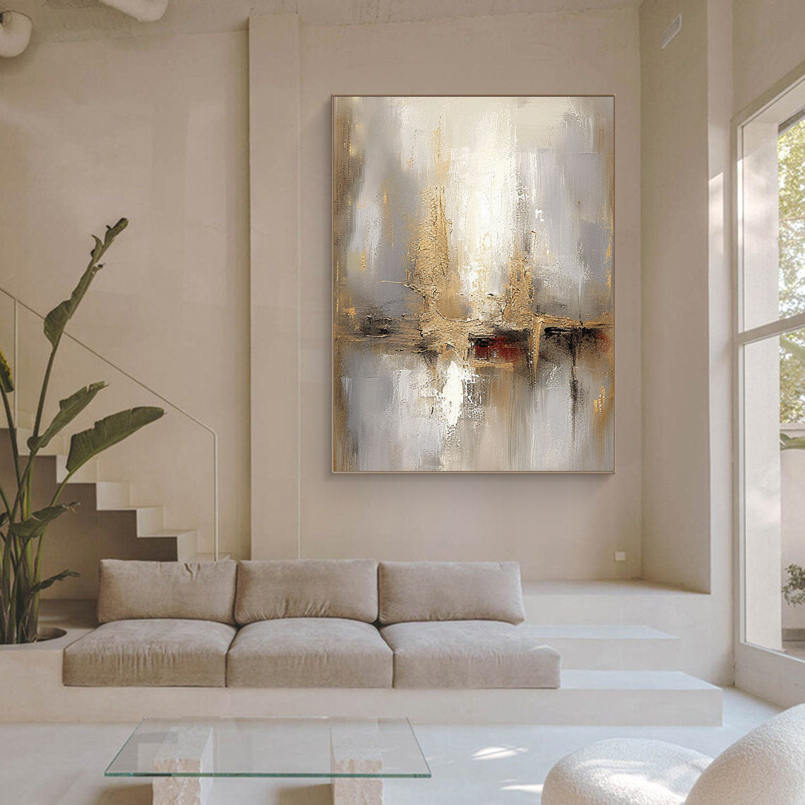 Golden Serenity: Abstract Elegance