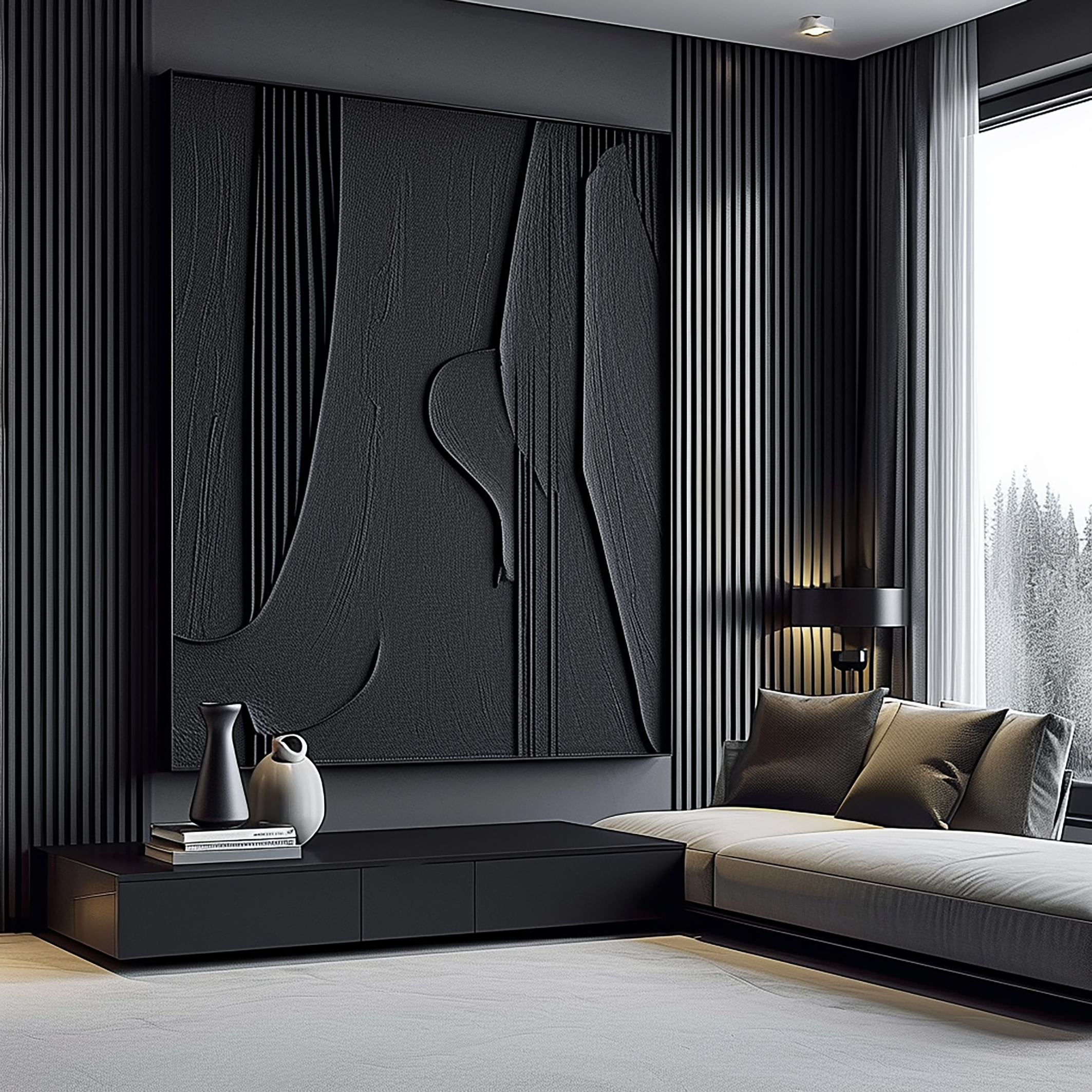 Black Minimalist Painting #BM 005