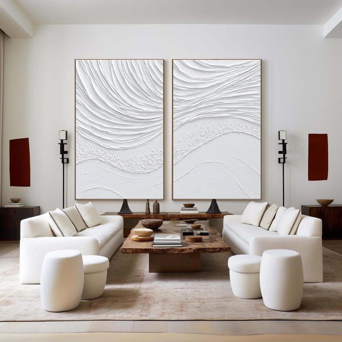 Textured Coastal Relief Wall Art Set - Ebb & Flow