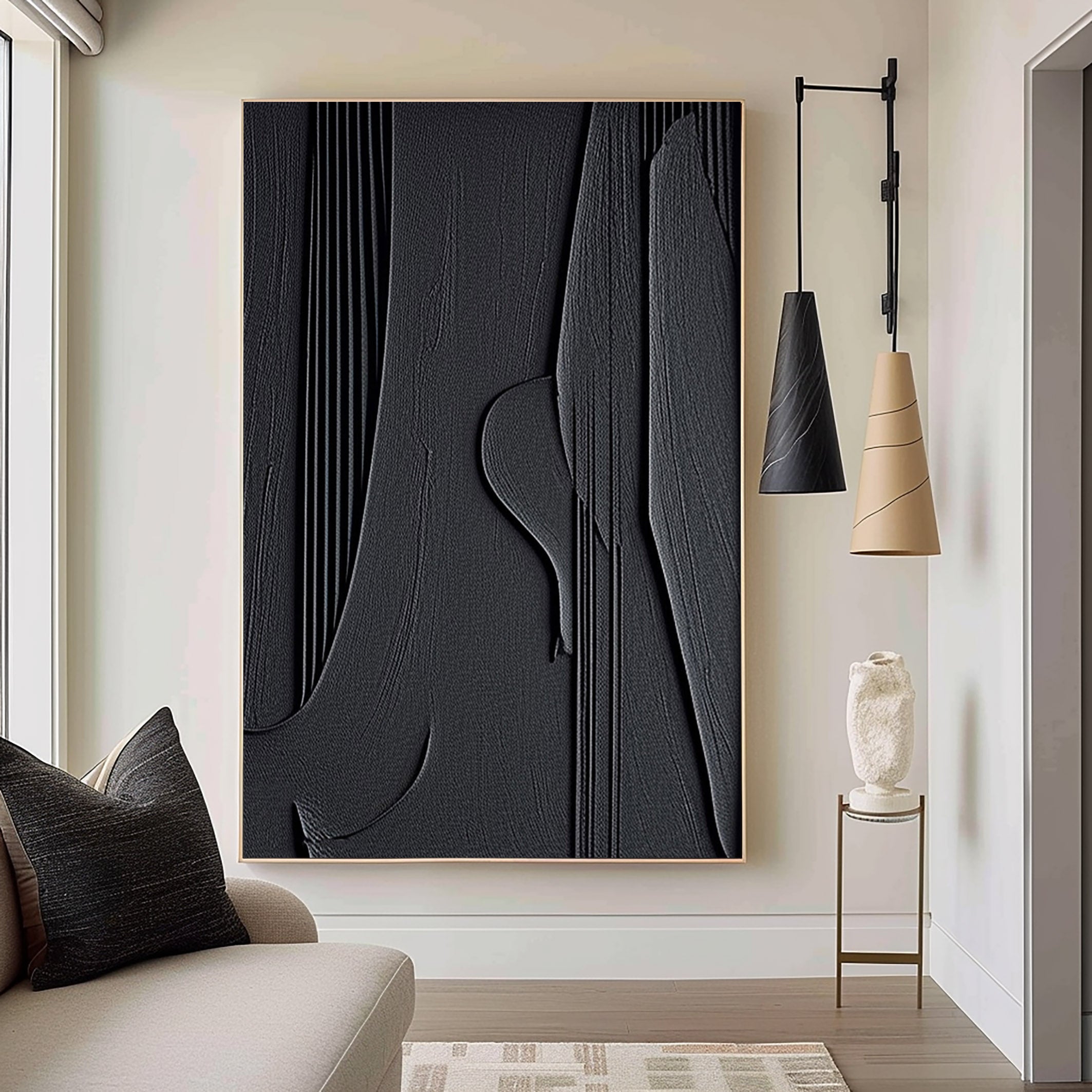 Black Minimalist Painting #BM 005