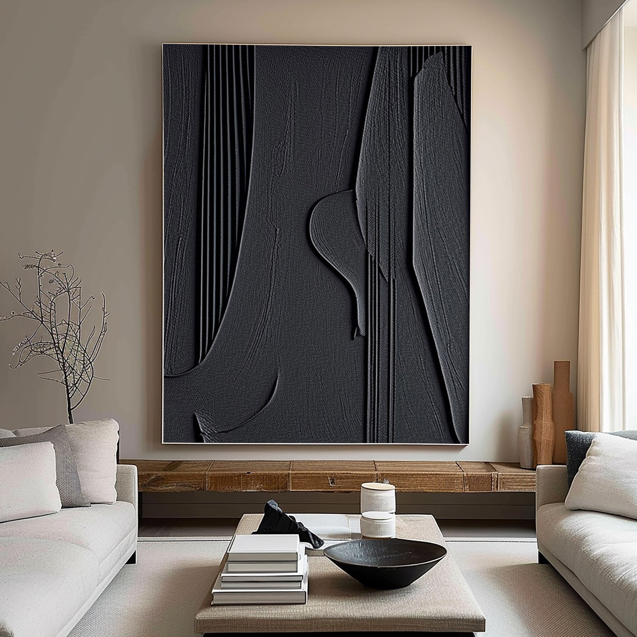Black Minimalist Painting #BM 005
