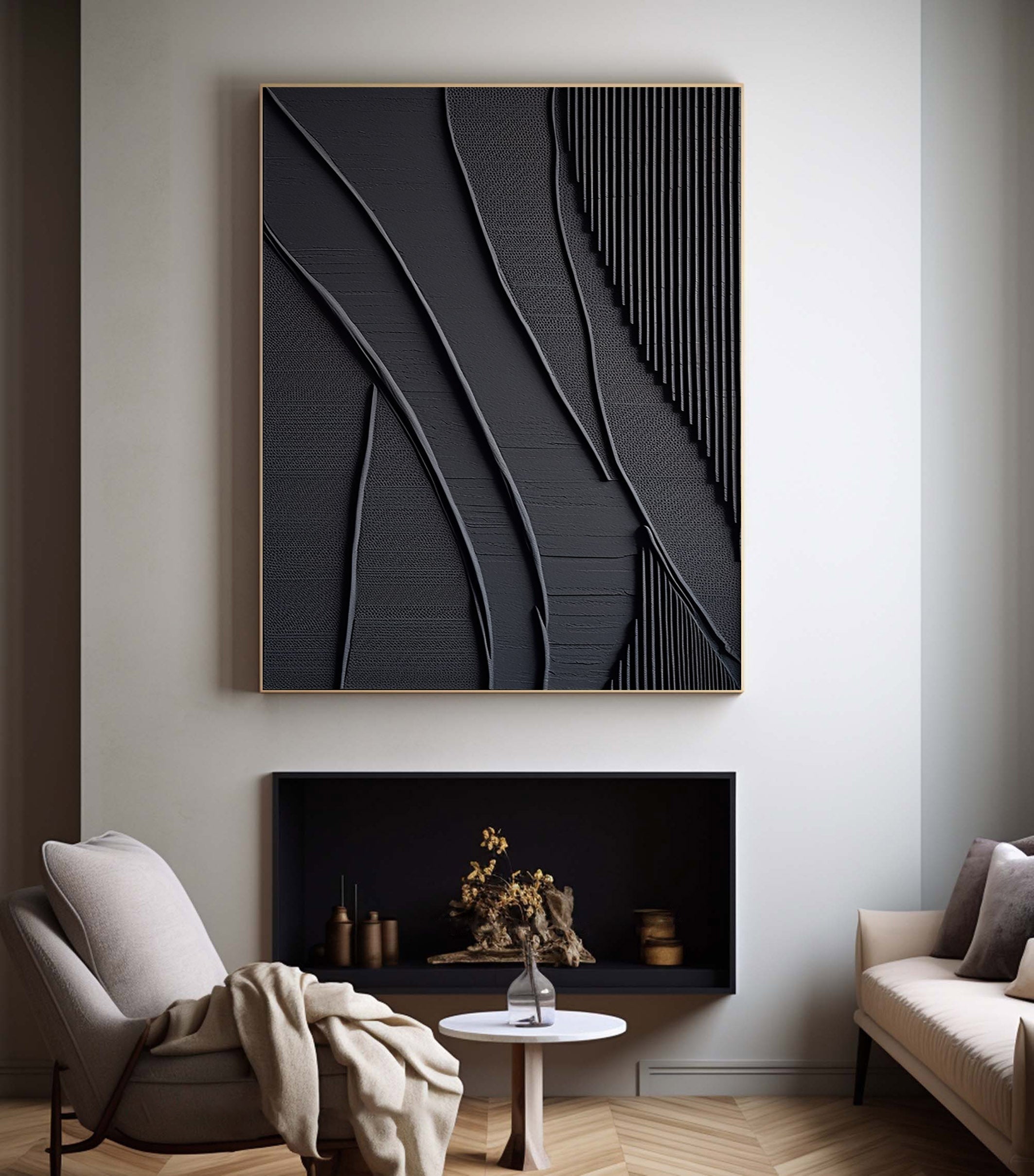 Black Minimalist Painting #BM 011