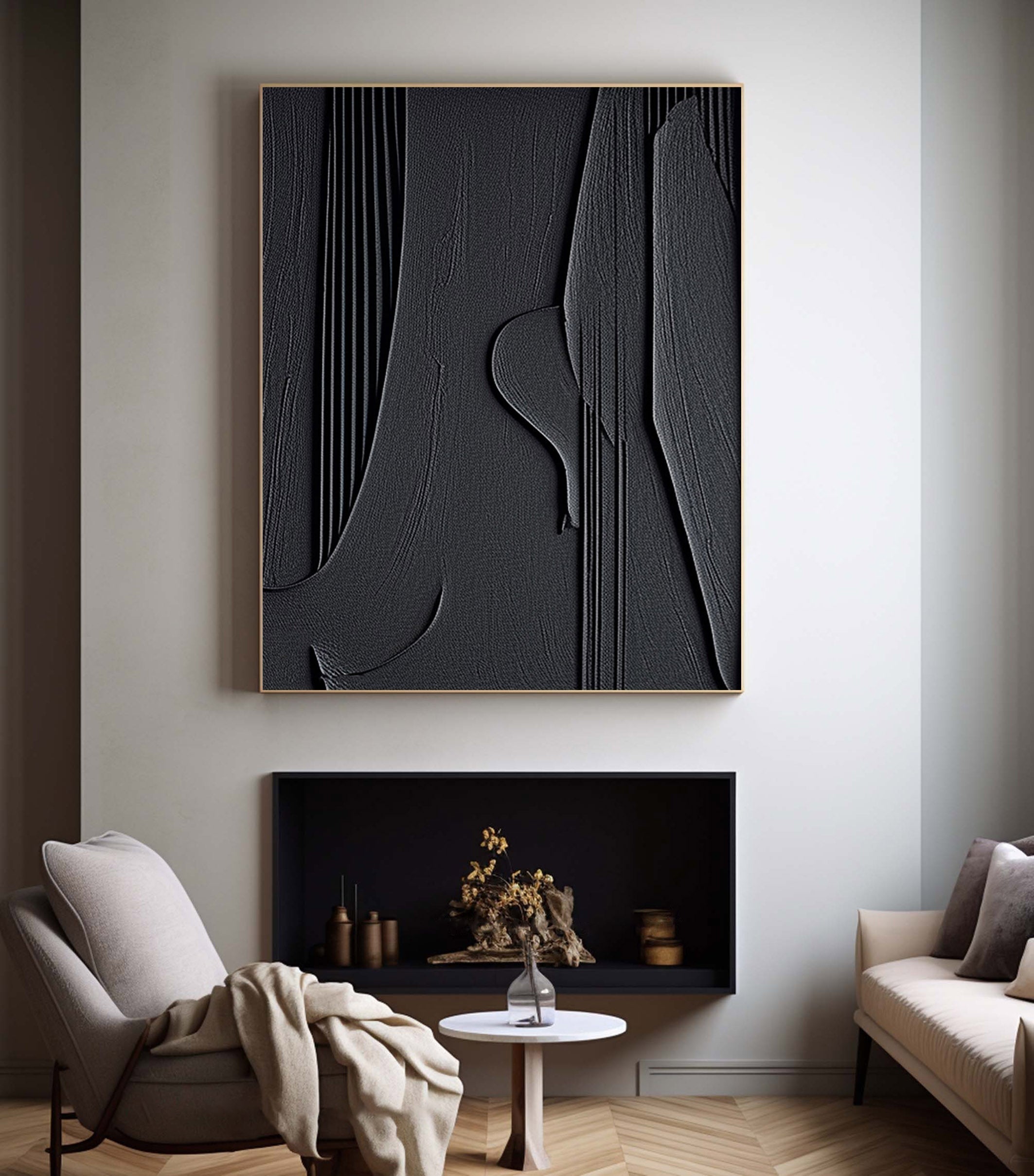 Black Minimalist Painting #BM 005