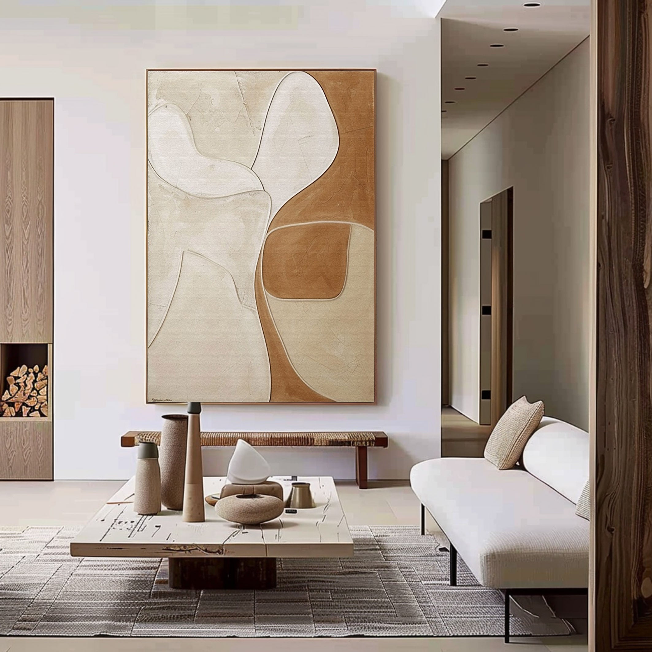 Beige & Brown Abstract Painting #BBA 003