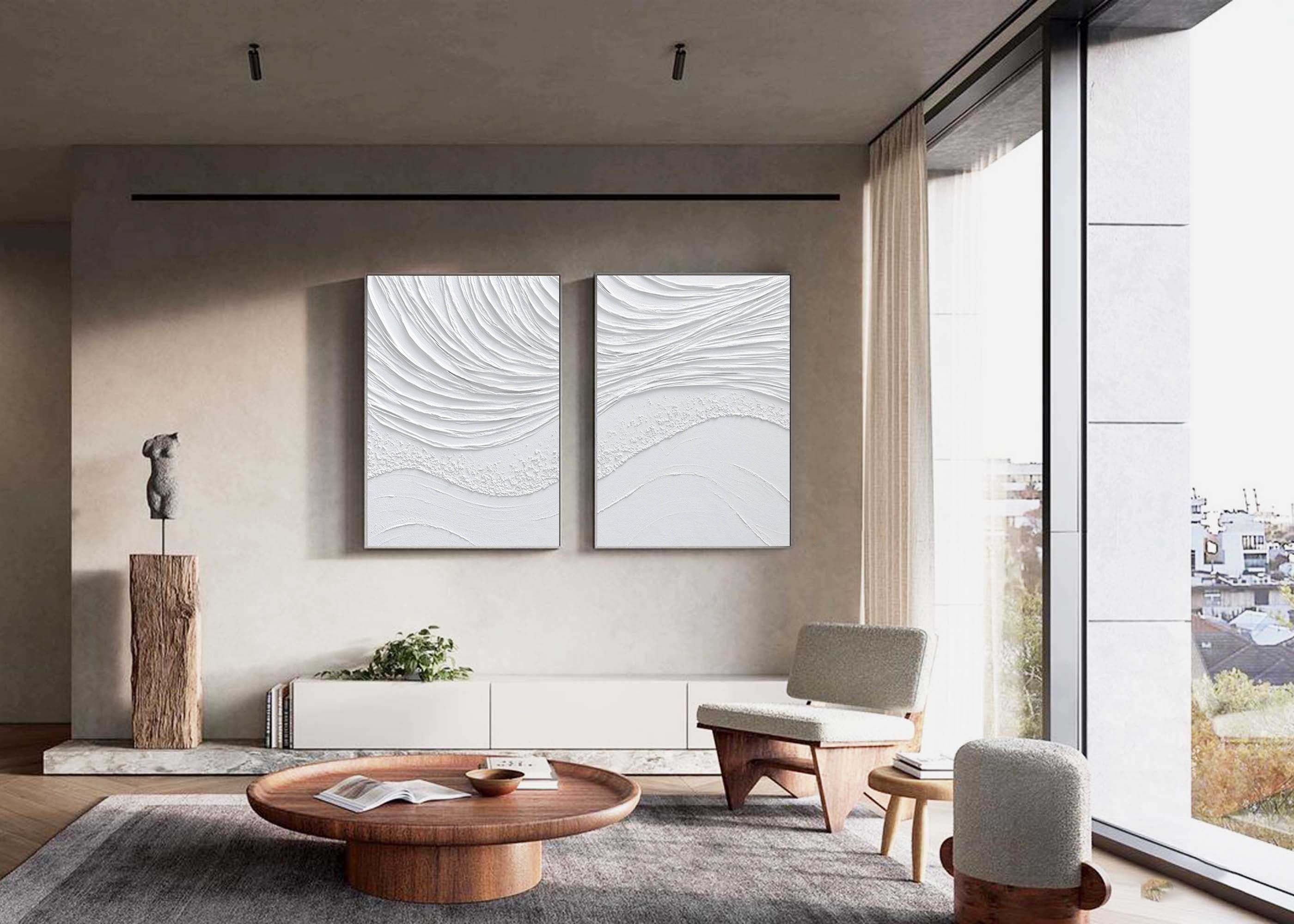 Textured Coastal Relief Wall Art Set - Ebb & Flow