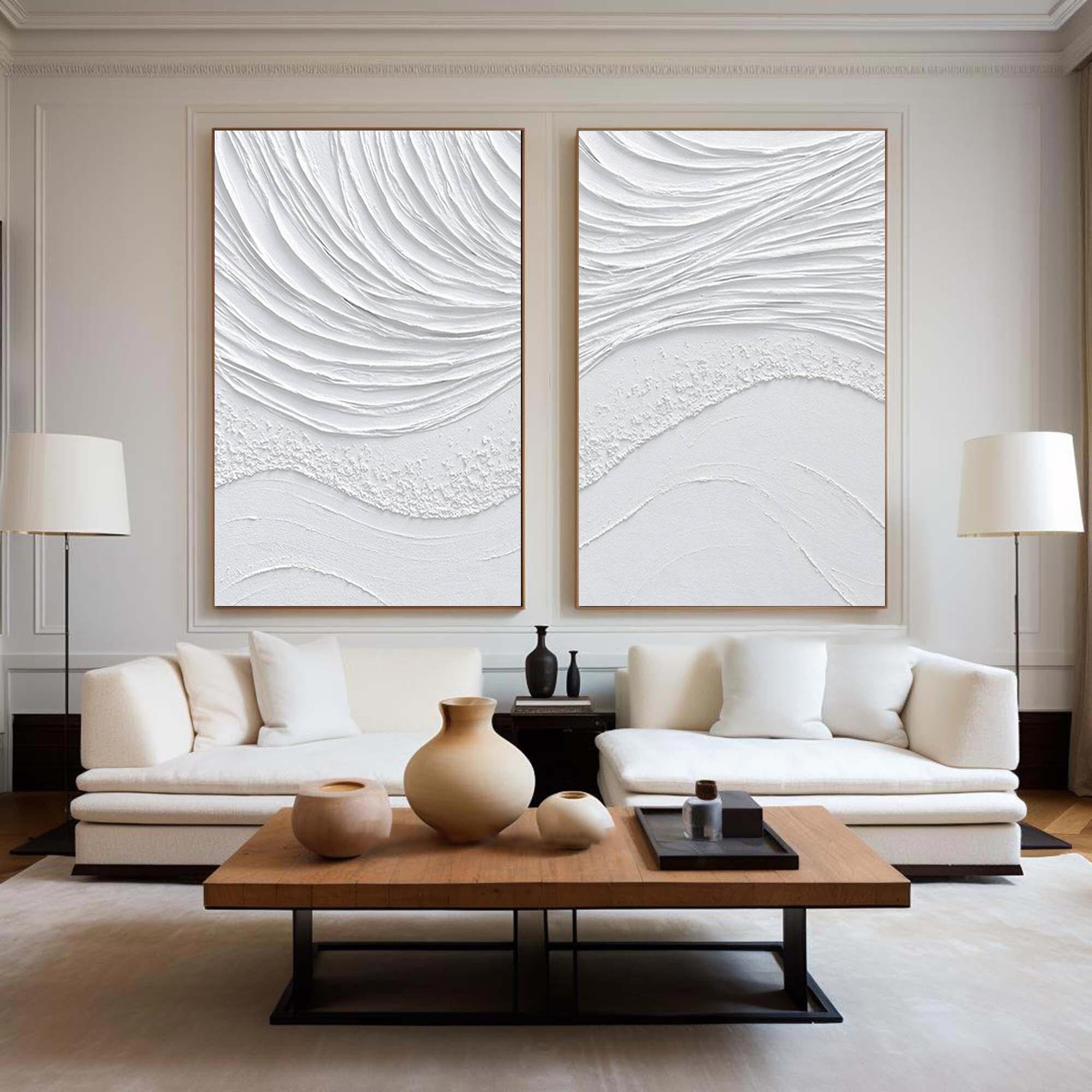 Textured Coastal Relief Wall Art Set - Ebb & Flow