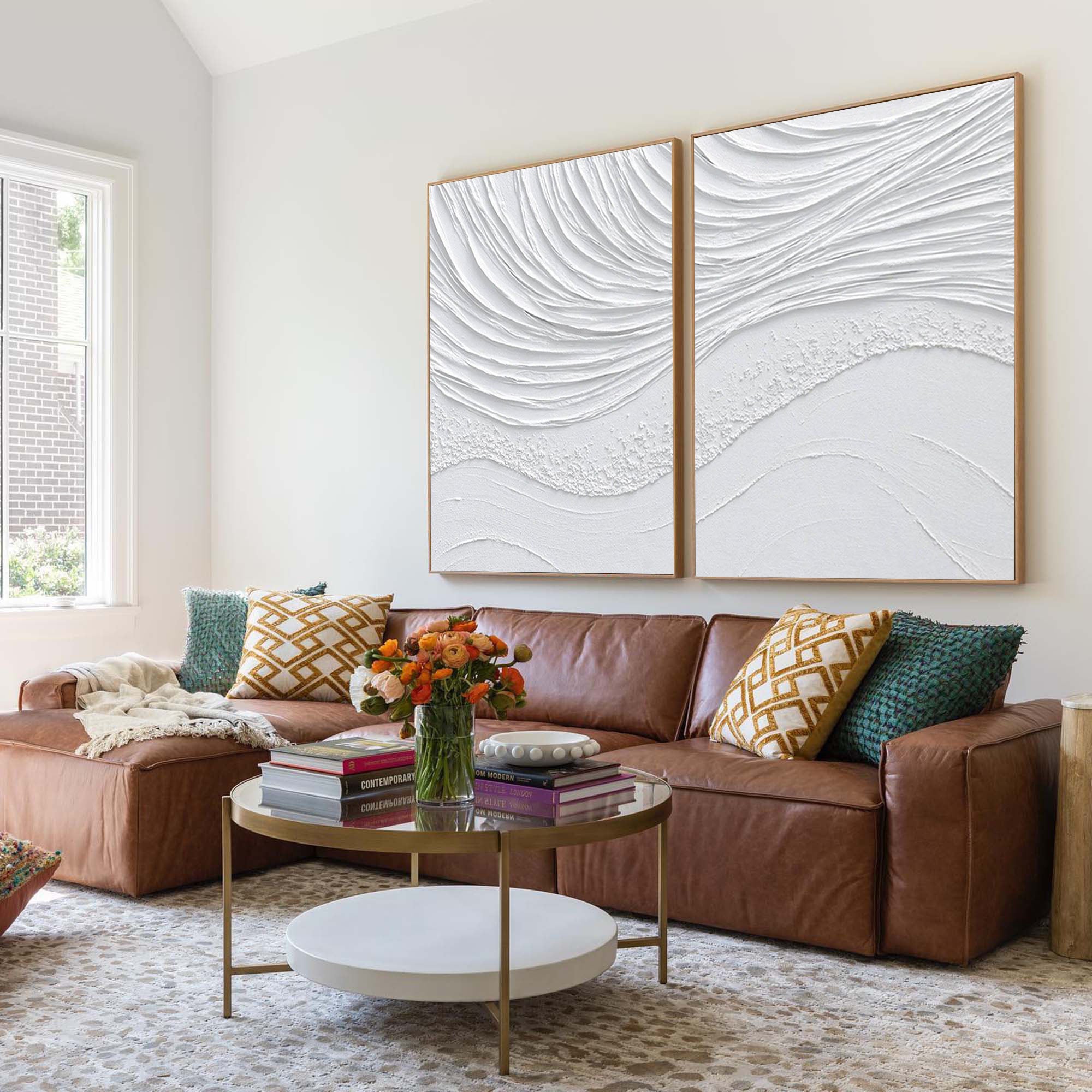 Textured Coastal Relief Wall Art Set - Ebb & Flow