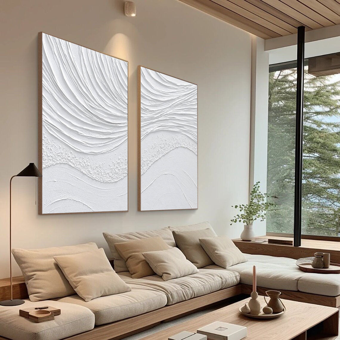 Textured Coastal Relief Wall Art Set - Ebb & Flow