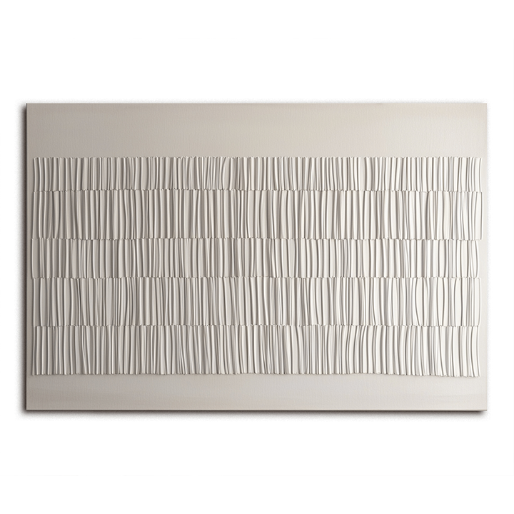 Silent Pulse – Minimalist Vertical Stripe Texture Art Neutral Canvas
