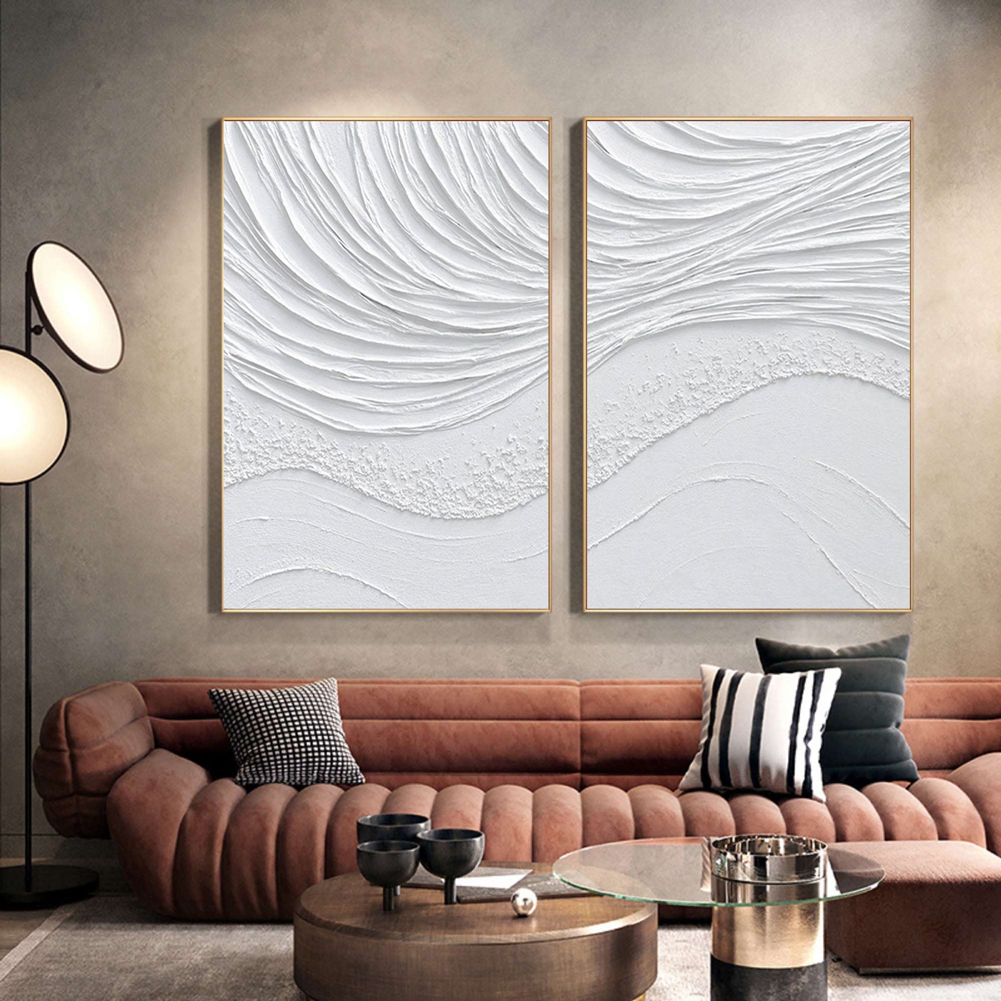 Textured Coastal Relief Wall Art Set - Ebb & Flow
