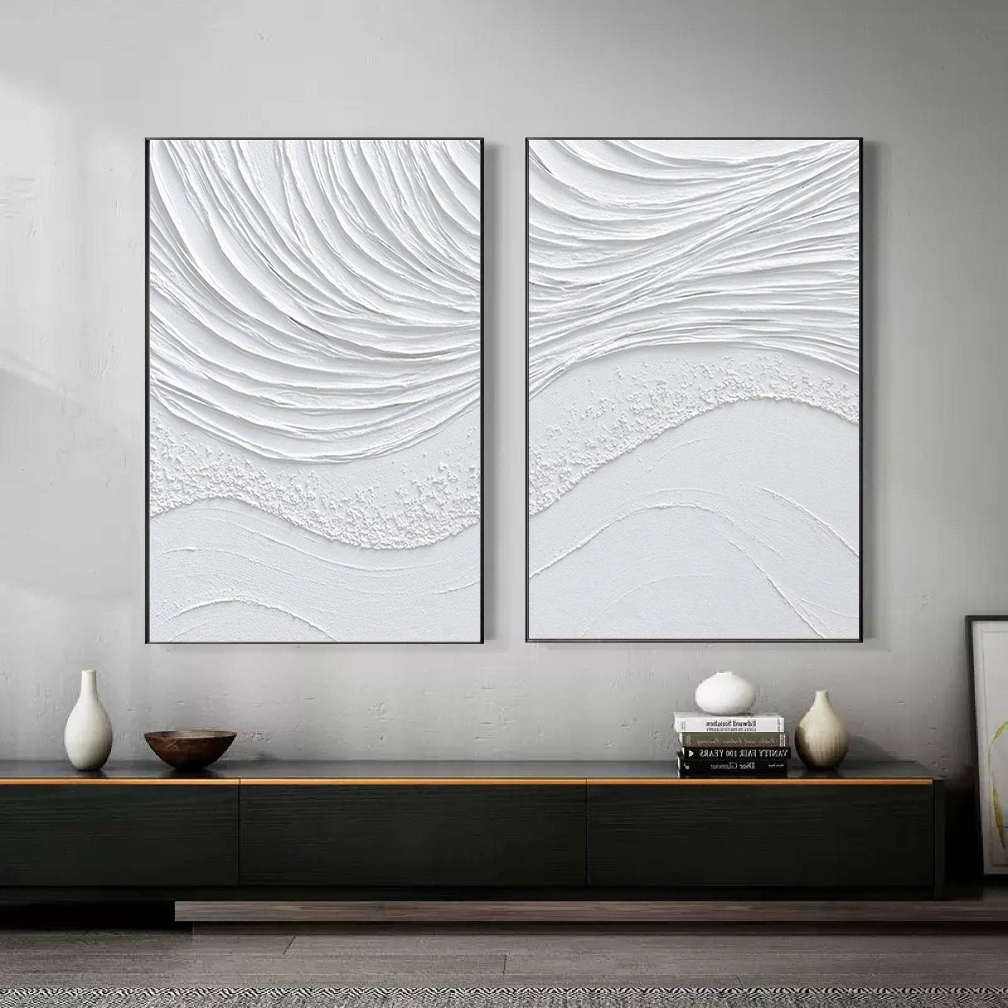 Textured Coastal Relief Wall Art Set - Ebb & Flow