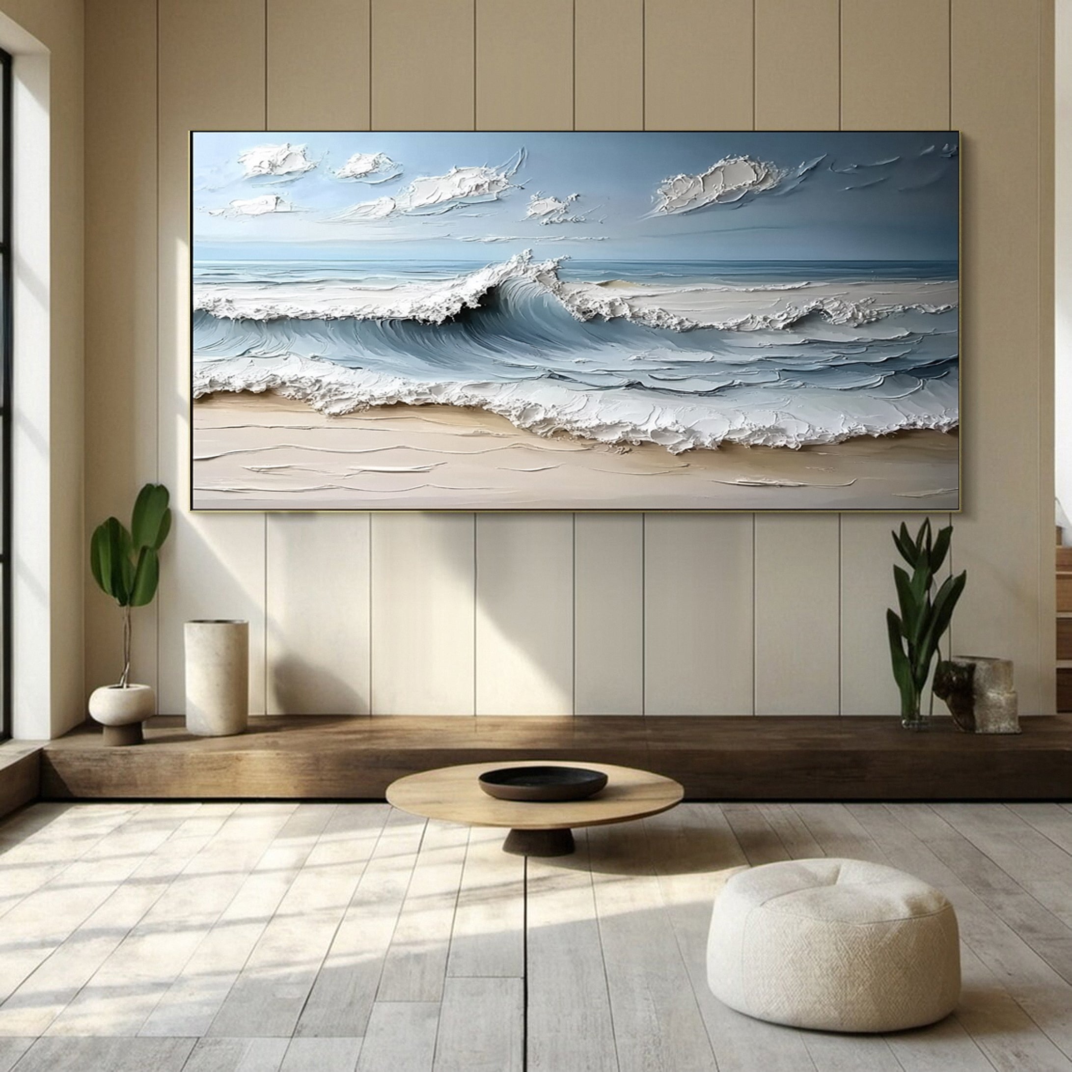 Coastal Bliss: Textured Seascape Art