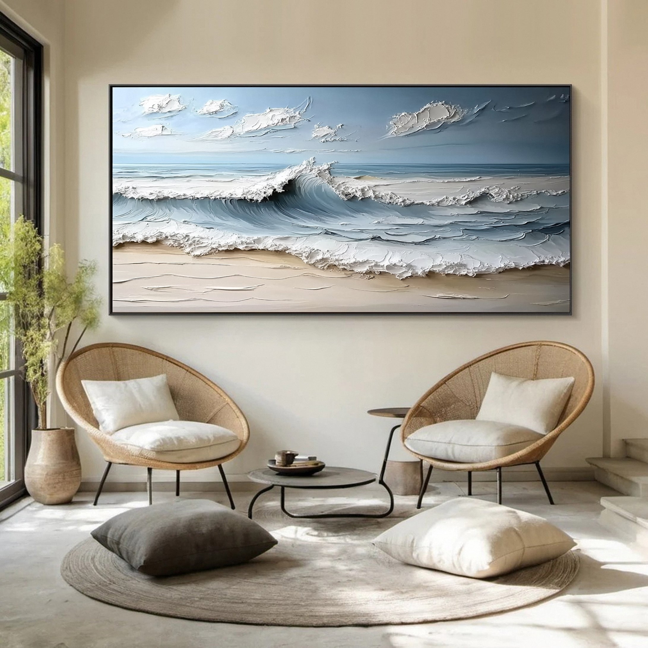 Coastal Bliss: Textured Seascape Art