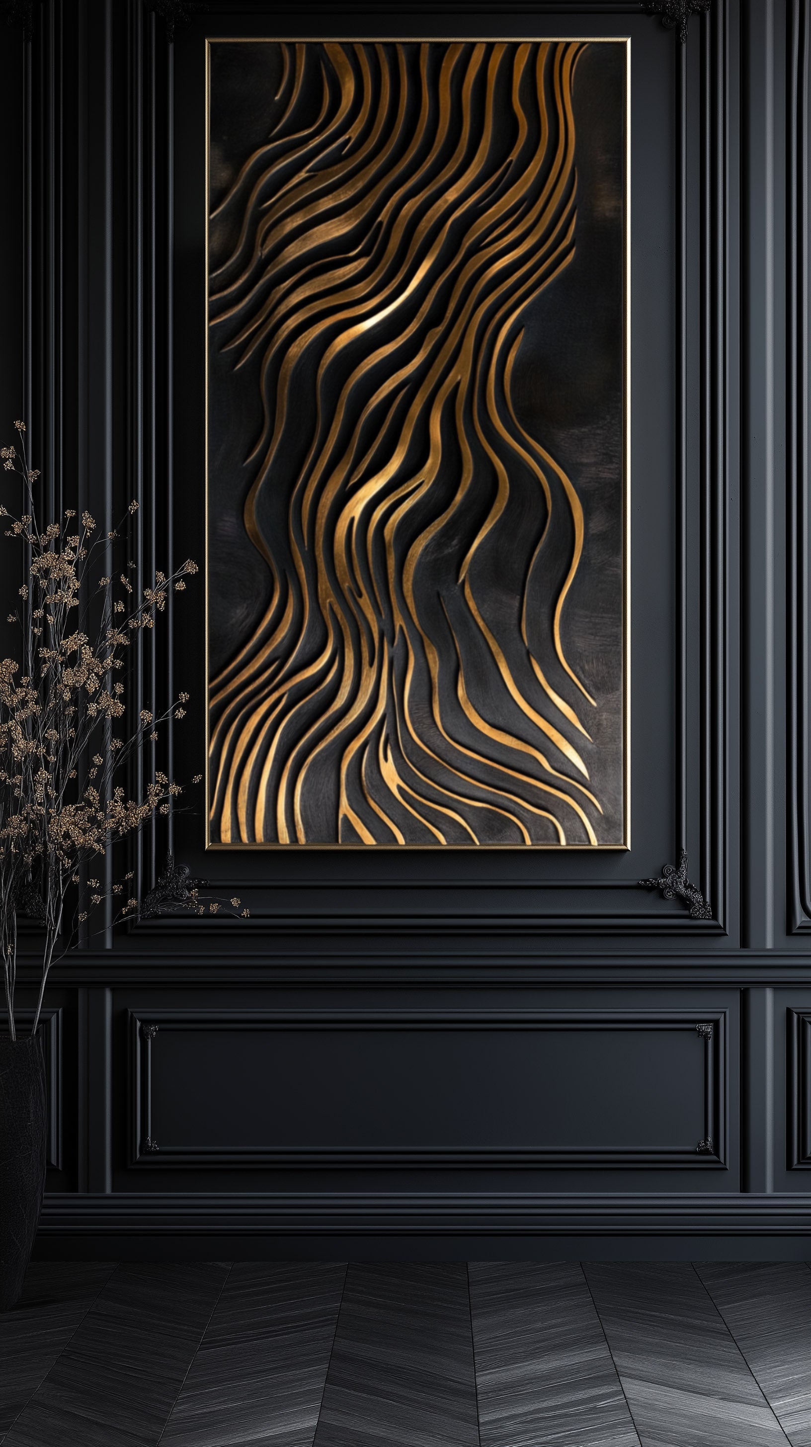 Textured Black & Gold Art-wp241358