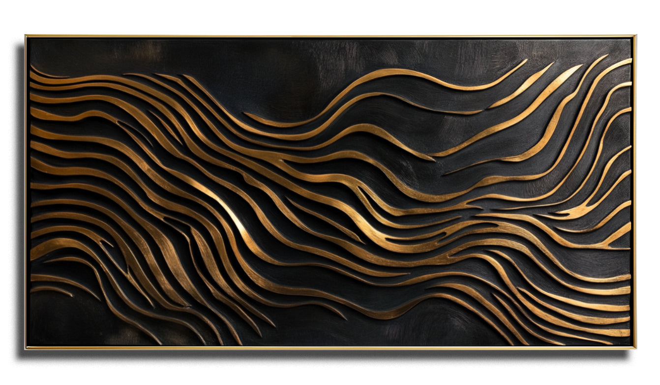Textured Black & Gold Art-wp241358