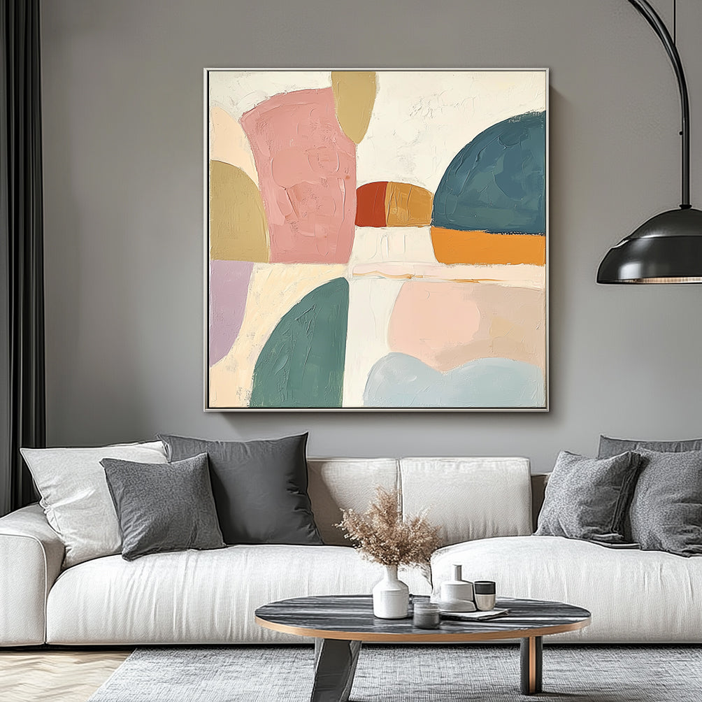 Colorland Geometry - Color Block Abstract Canvas – Modern Minimalist Wall Art