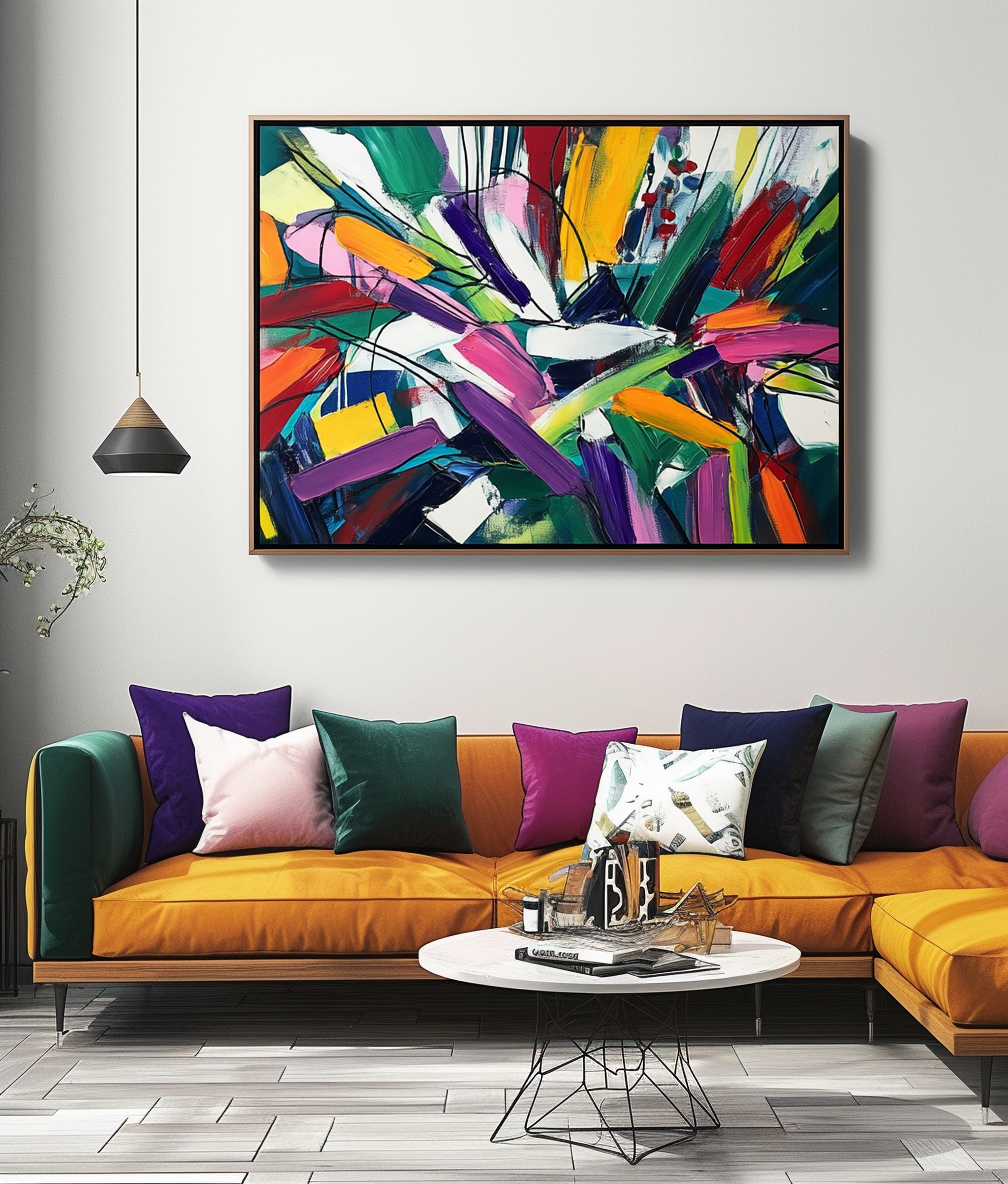 Bold Abstract Wall Art – Colorful Modern Canvas for Living Room