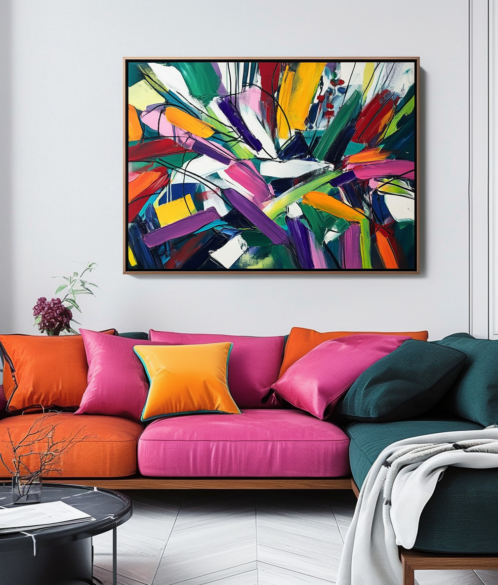 Bold Abstract Wall Art – Colorful Modern Canvas for Living Room