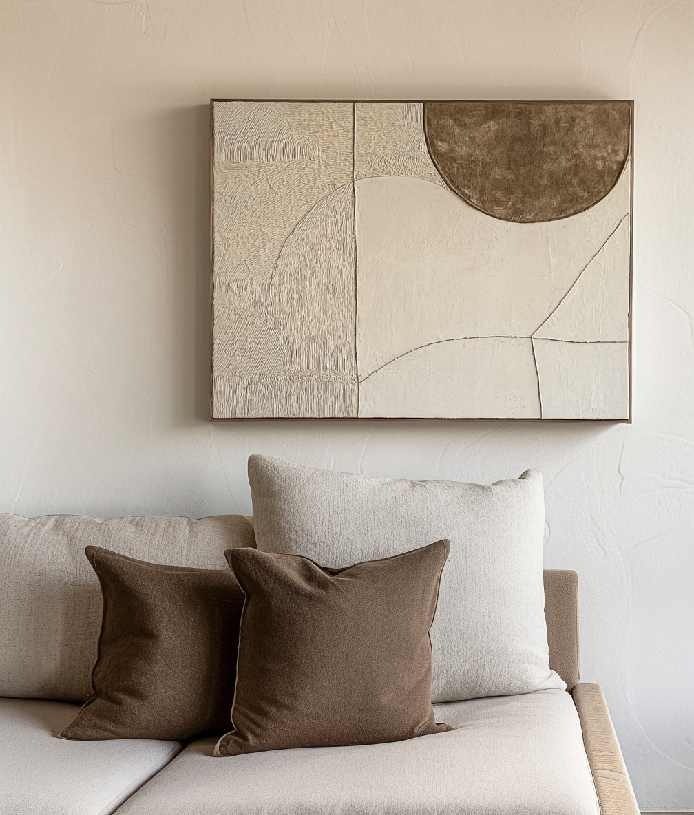 Textured Neutral Wall Art – Minimalist Canvas with Earthy Tones