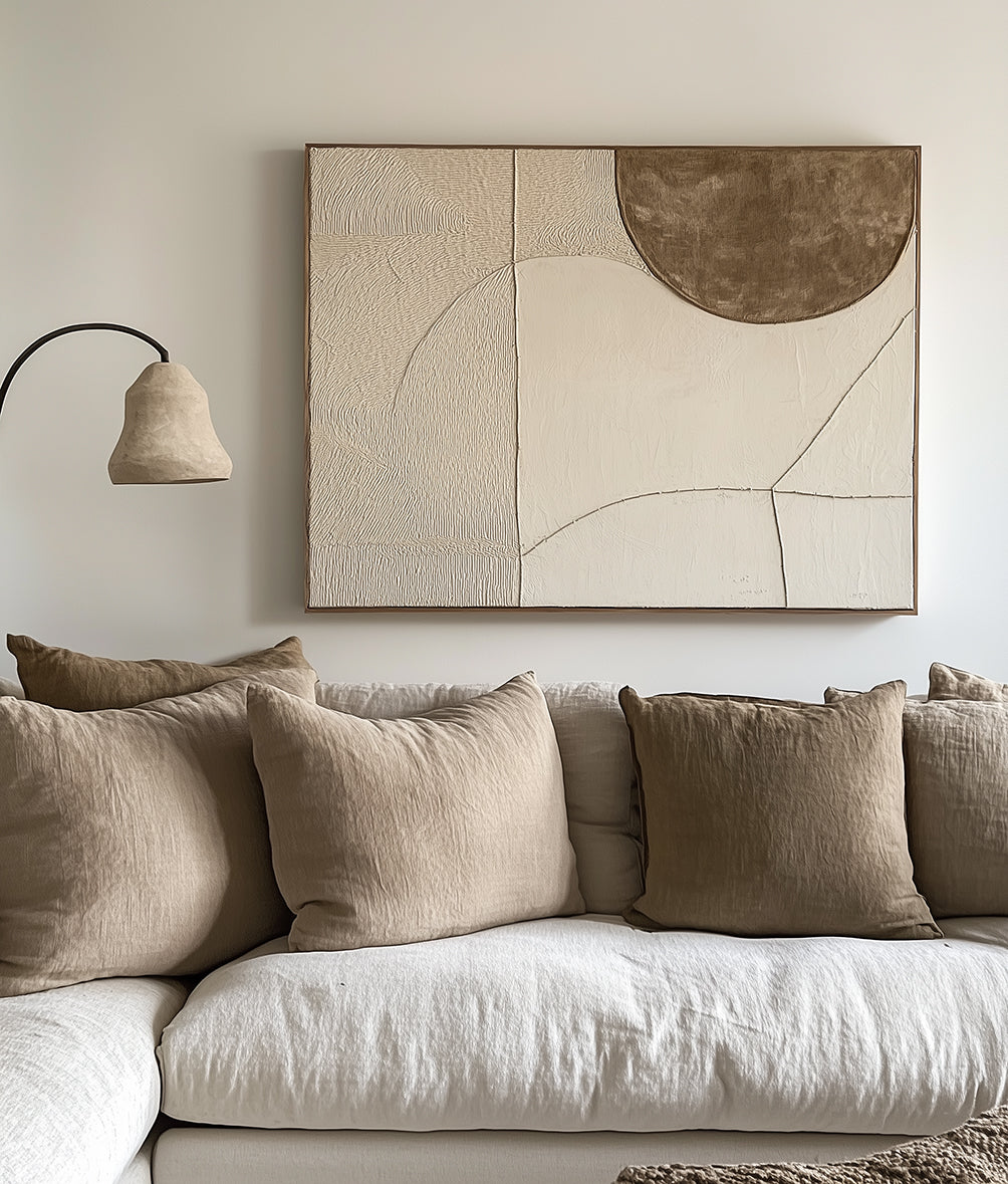 Textured Neutral Wall Art – Minimalist Canvas with Earthy Tones