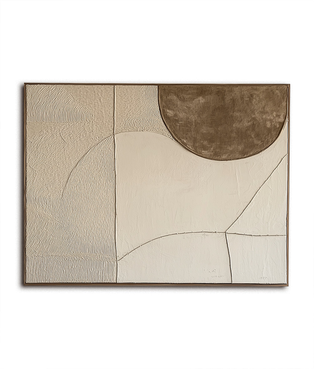 Textured Neutral Wall Art – Minimalist Canvas with Earthy Tones