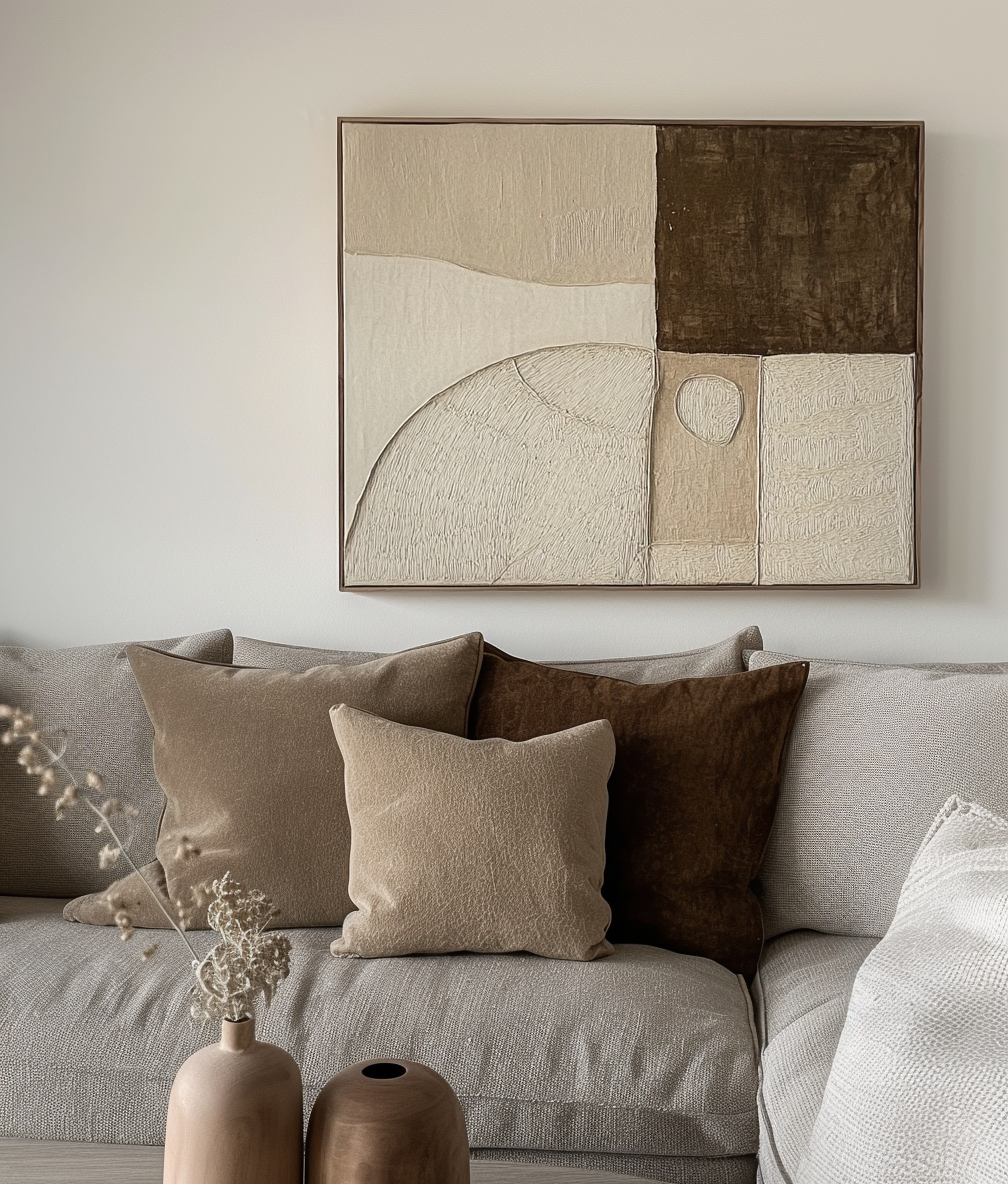 Balance in Earth – Textured Geometric Neutral Canvas Art