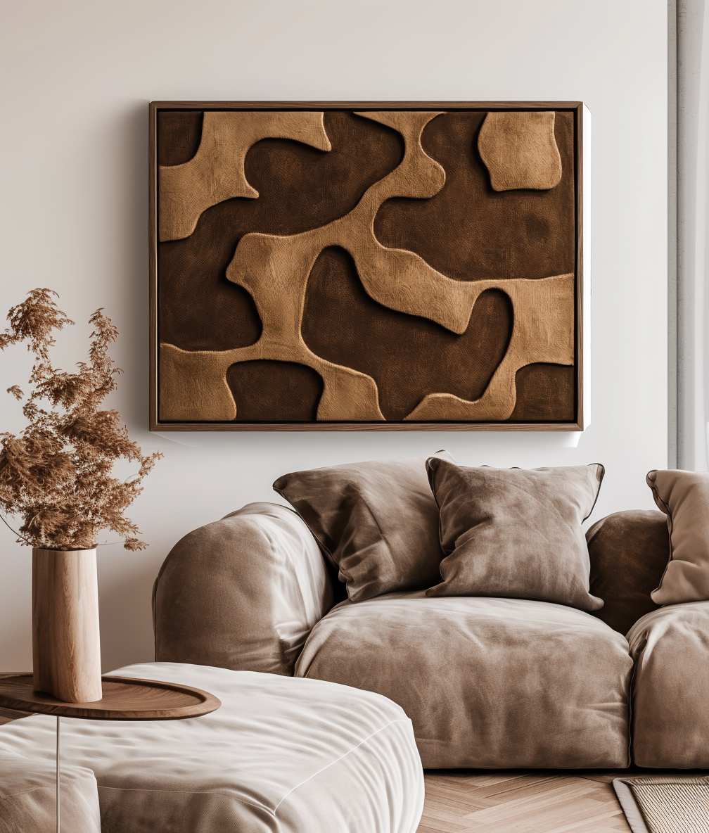 Earthen Flow – 3D Sculptural Abstract Wall Art