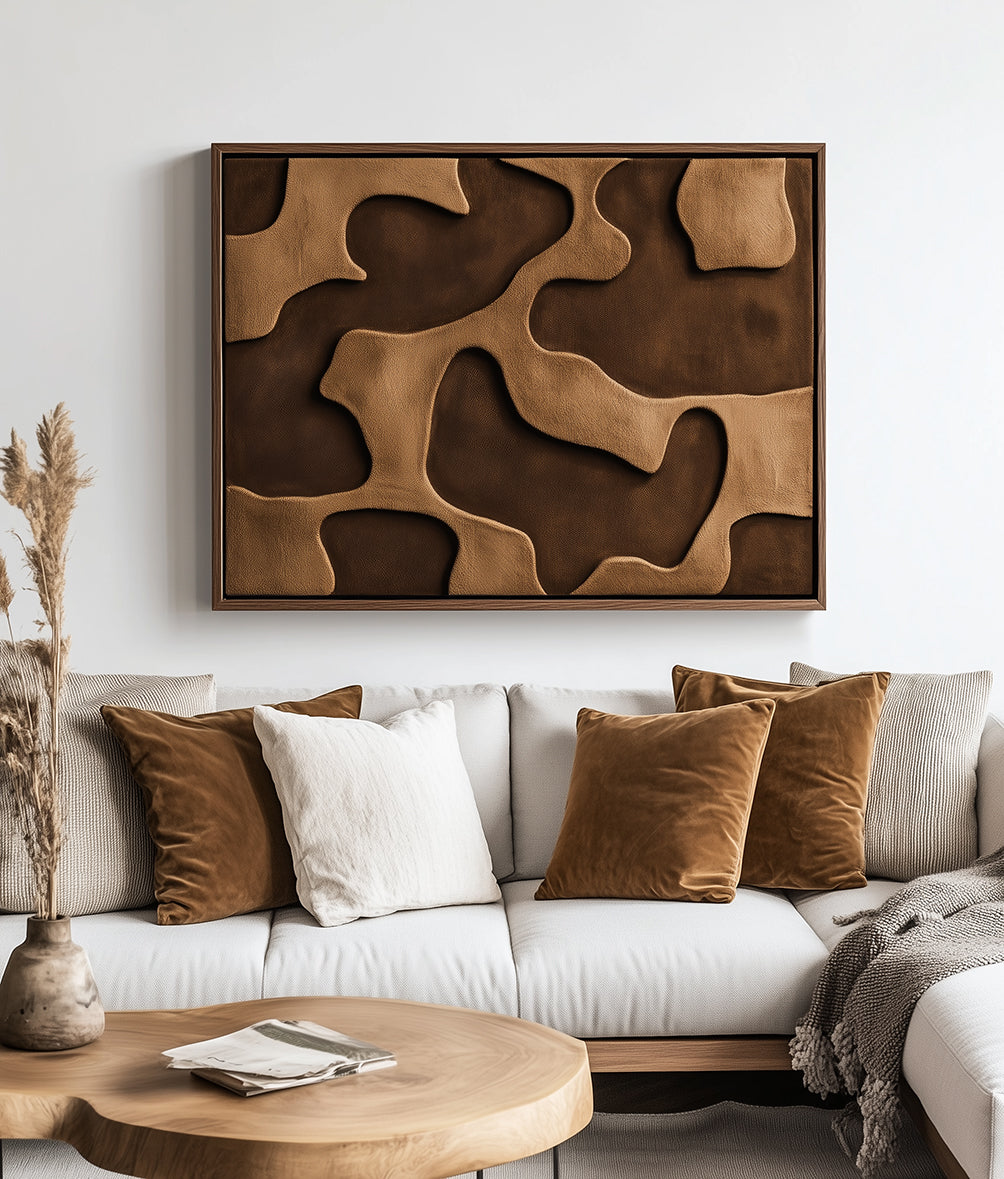 Earthen Flow – 3D Sculptural Abstract Wall Art