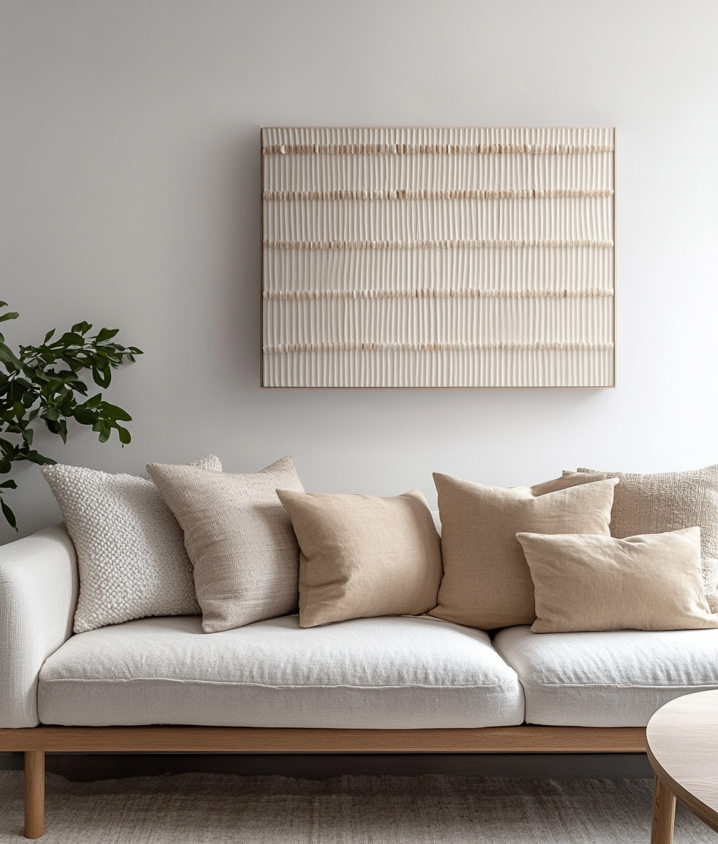 Silent Rhythm – Minimalist 3D Textile-Inspired Wall Art