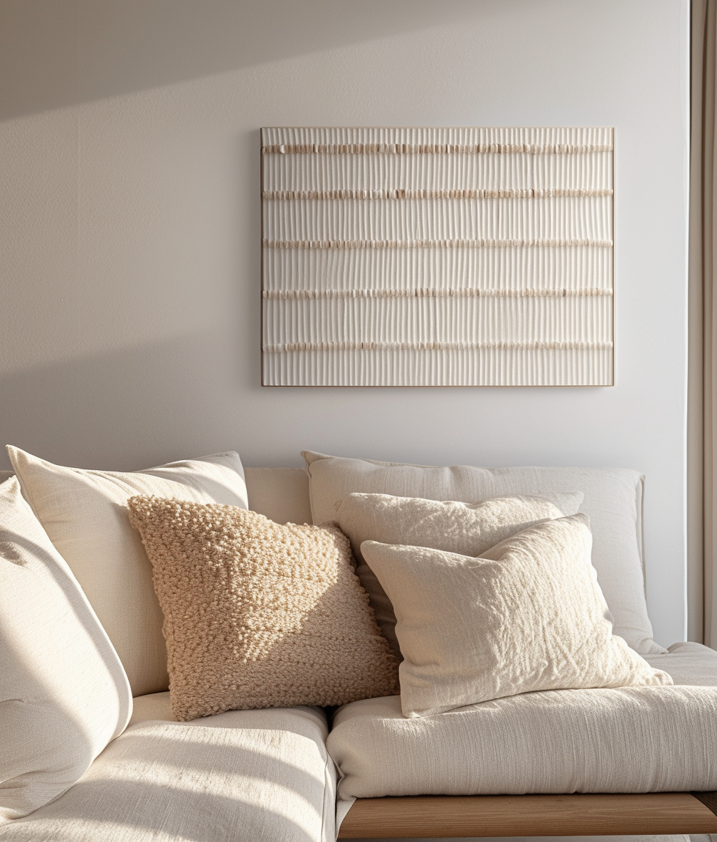 Silent Rhythm – Minimalist 3D Textile-Inspired Wall Art