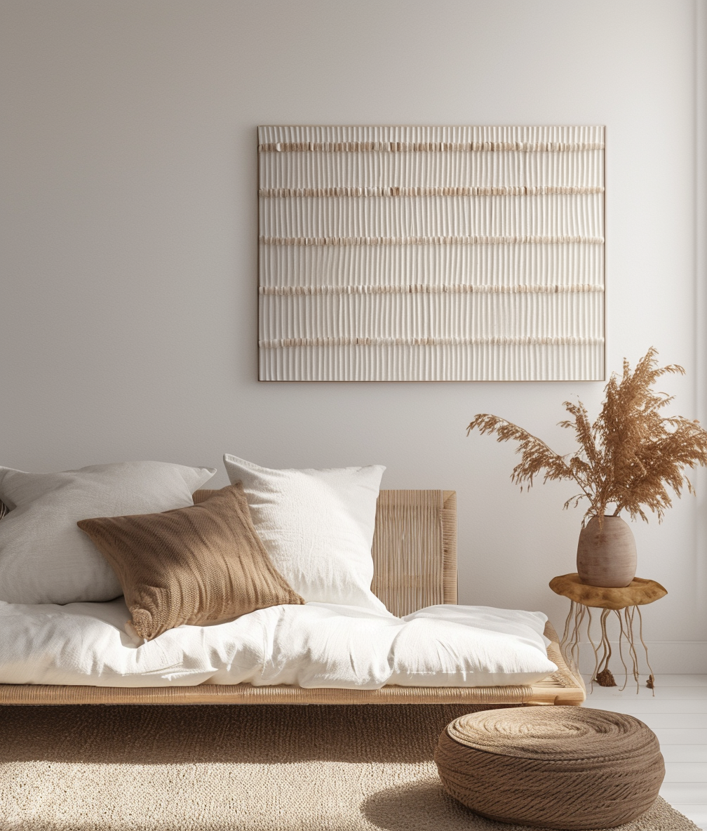 Silent Rhythm – Minimalist 3D Textile-Inspired Wall Art