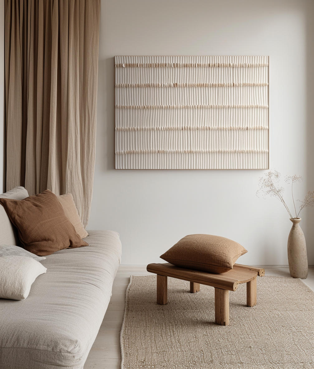Silent Rhythm – Minimalist 3D Textile-Inspired Wall Art