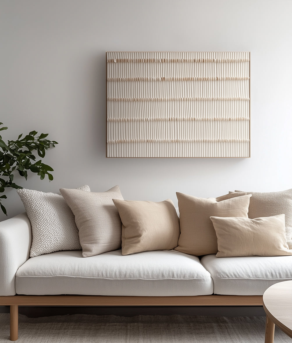 Silent Rhythm – Minimalist 3D Textile-Inspired Wall Art