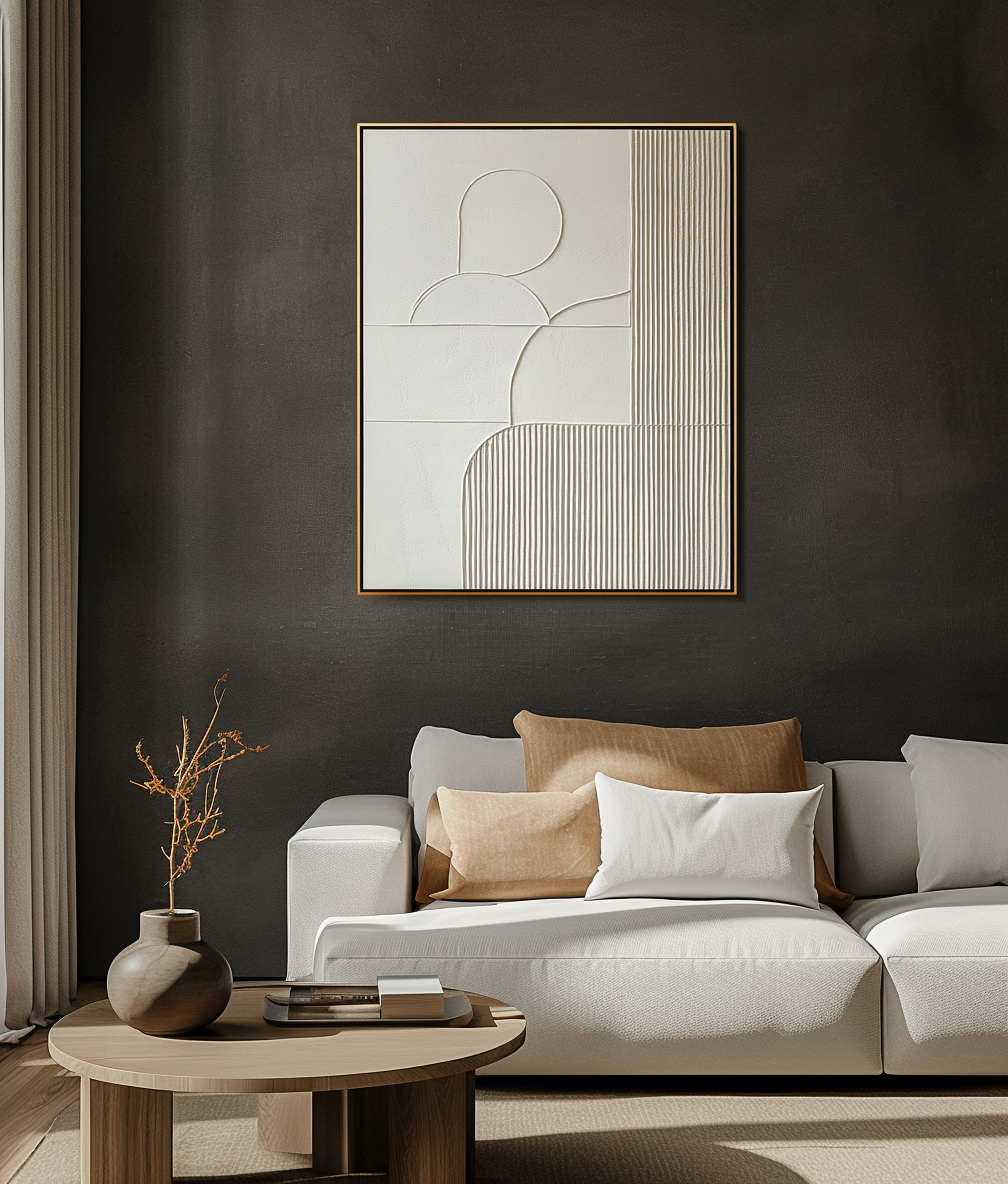Silent Form – Minimalist 3D Texture Abstract Wall Art