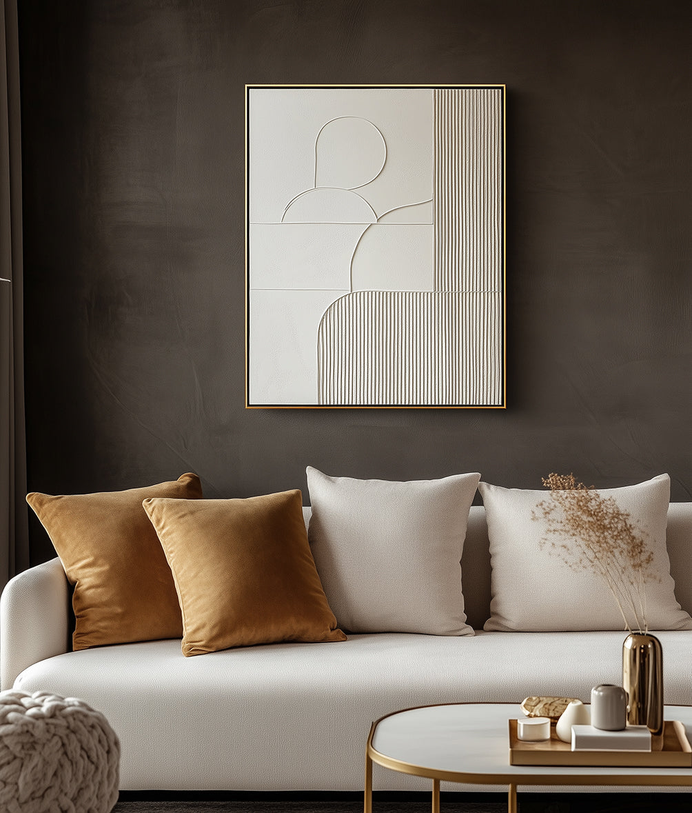 Silent Form – Minimalist 3D Texture Abstract Wall Art