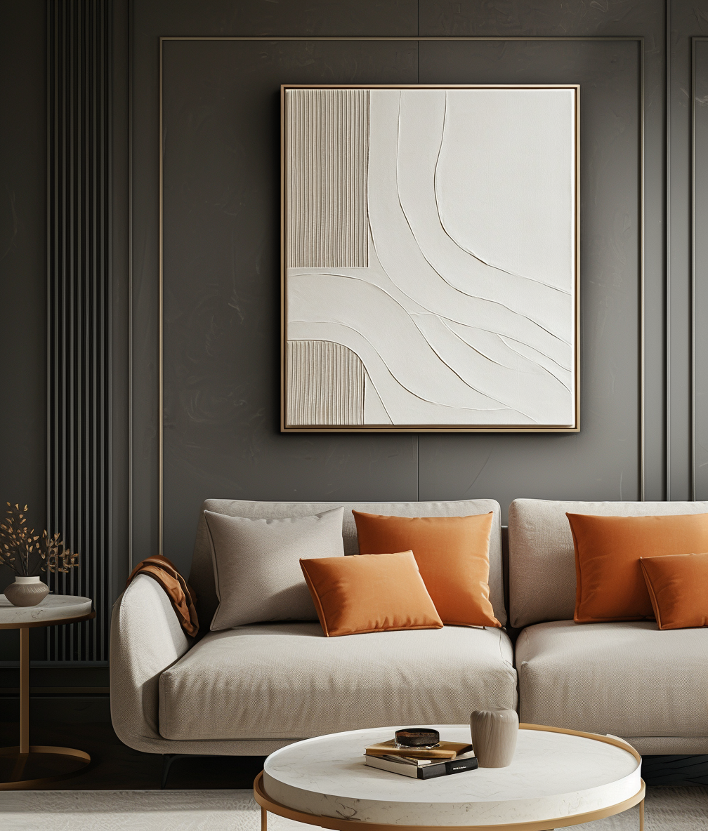 Quiet Flow Minimalist Textured Line Art Abstract Canvas for Neutral Modern Walls