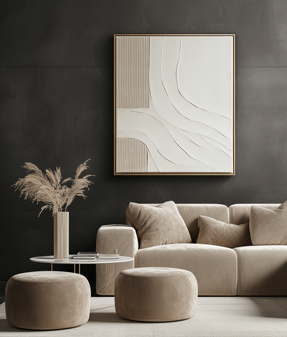 Quiet Flow Minimalist Textured Line Art Abstract Canvas for Neutral Modern Walls