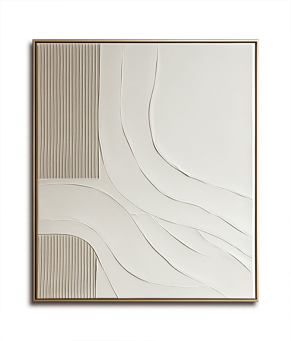 Quiet Flow Minimalist Textured Line Art Abstract Canvas for Neutral Modern Walls