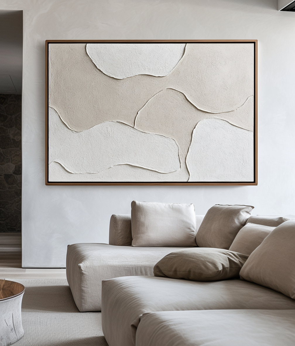Soft Layers - Neutral Textured Abstract Canvas Wall Art Beige Minimalist Painting