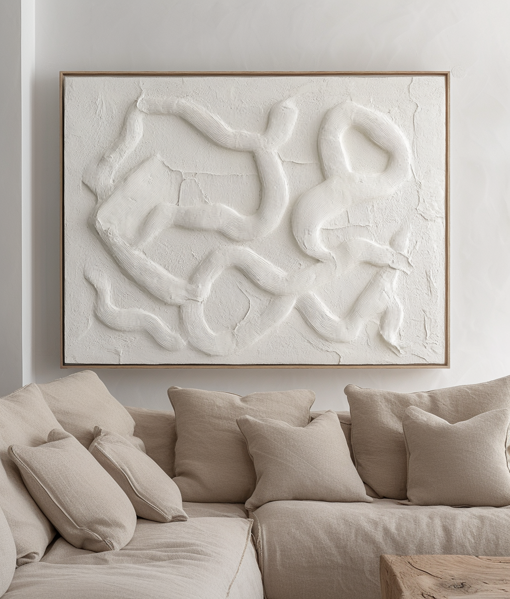 Pulse Flow - Vertical 3D Textured Wall Art Minimalist Wabi-Sabi Canvas