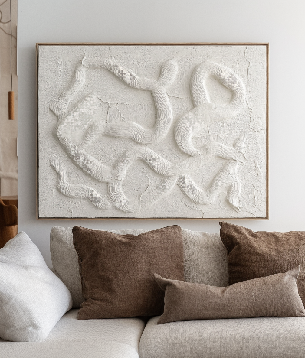 Pulse Flow - Vertical 3D Textured Wall Art Minimalist Wabi-Sabi Canvas