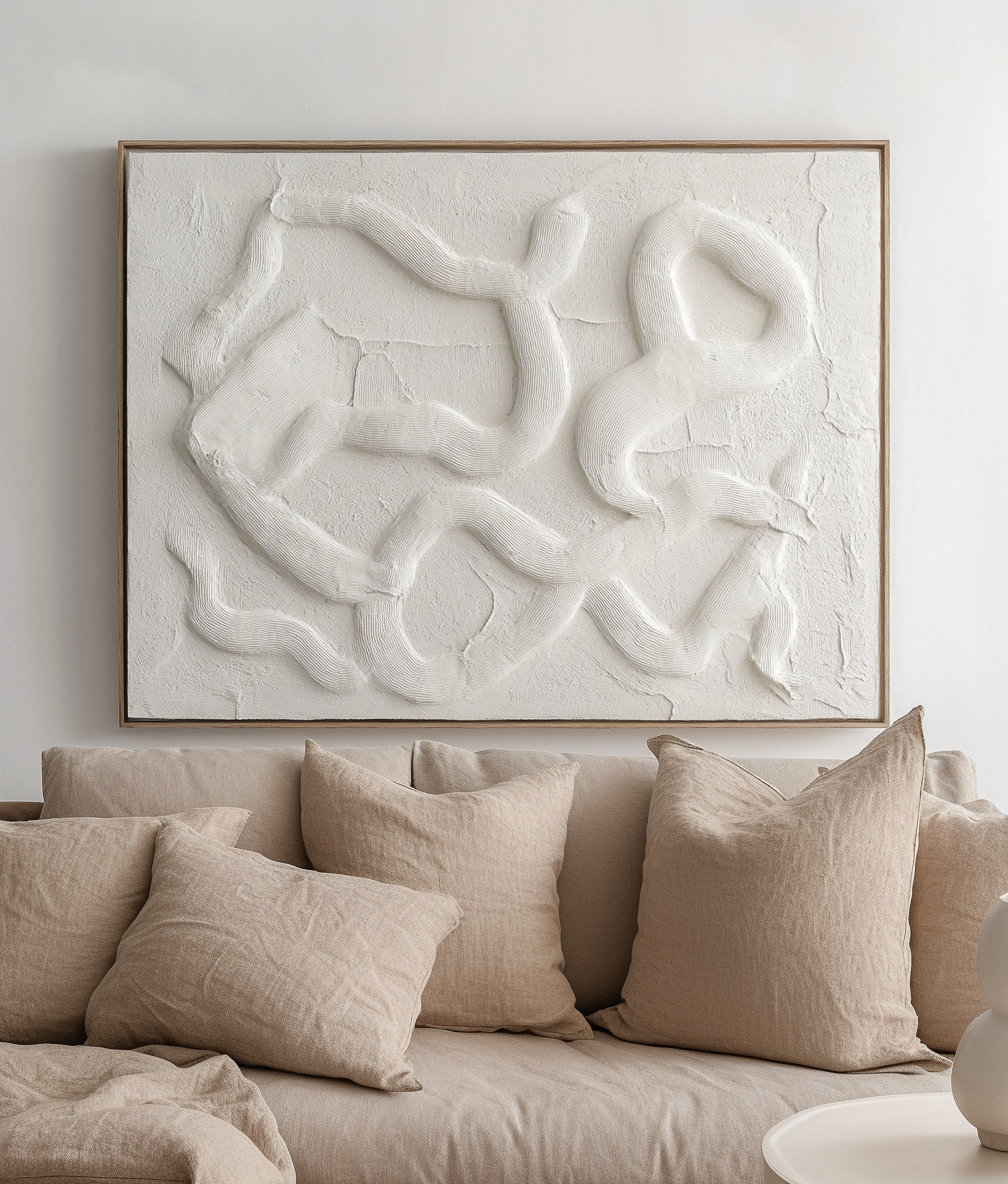 Pulse Flow - Vertical 3D Textured Wall Art Minimalist Wabi-Sabi Canvas