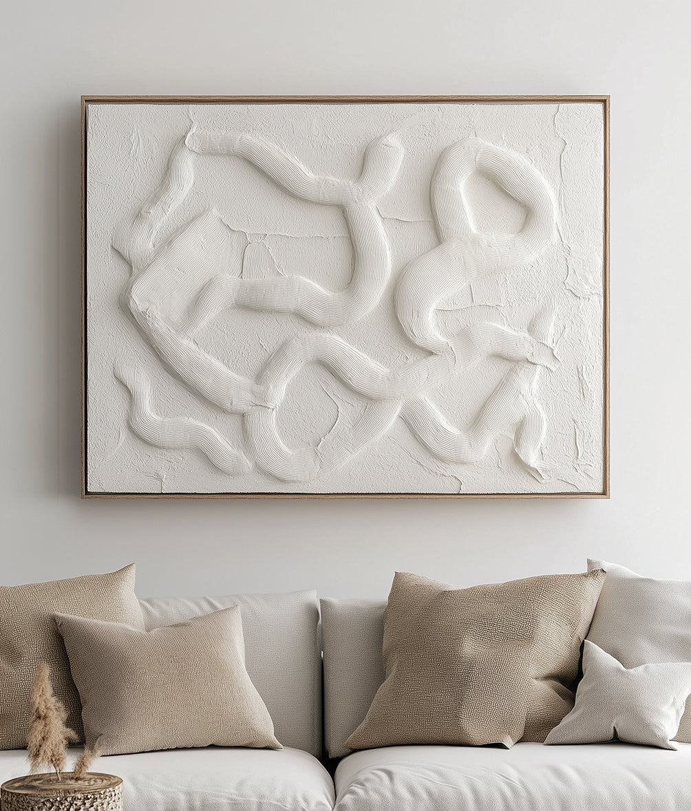Pulse Flow - Vertical 3D Textured Wall Art Minimalist Wabi-Sabi Canvas