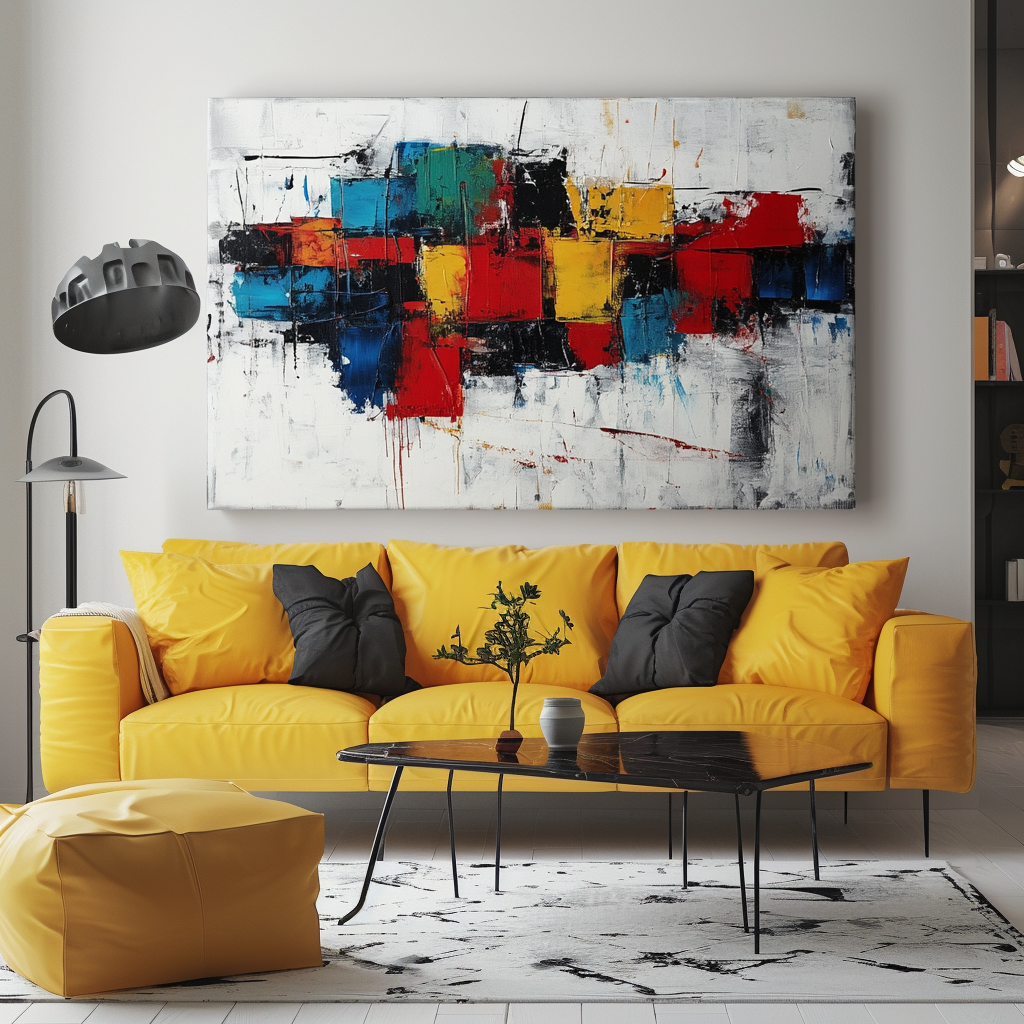 Urban Pulse – Large Modern Abstract Color Block Painting on Canvas