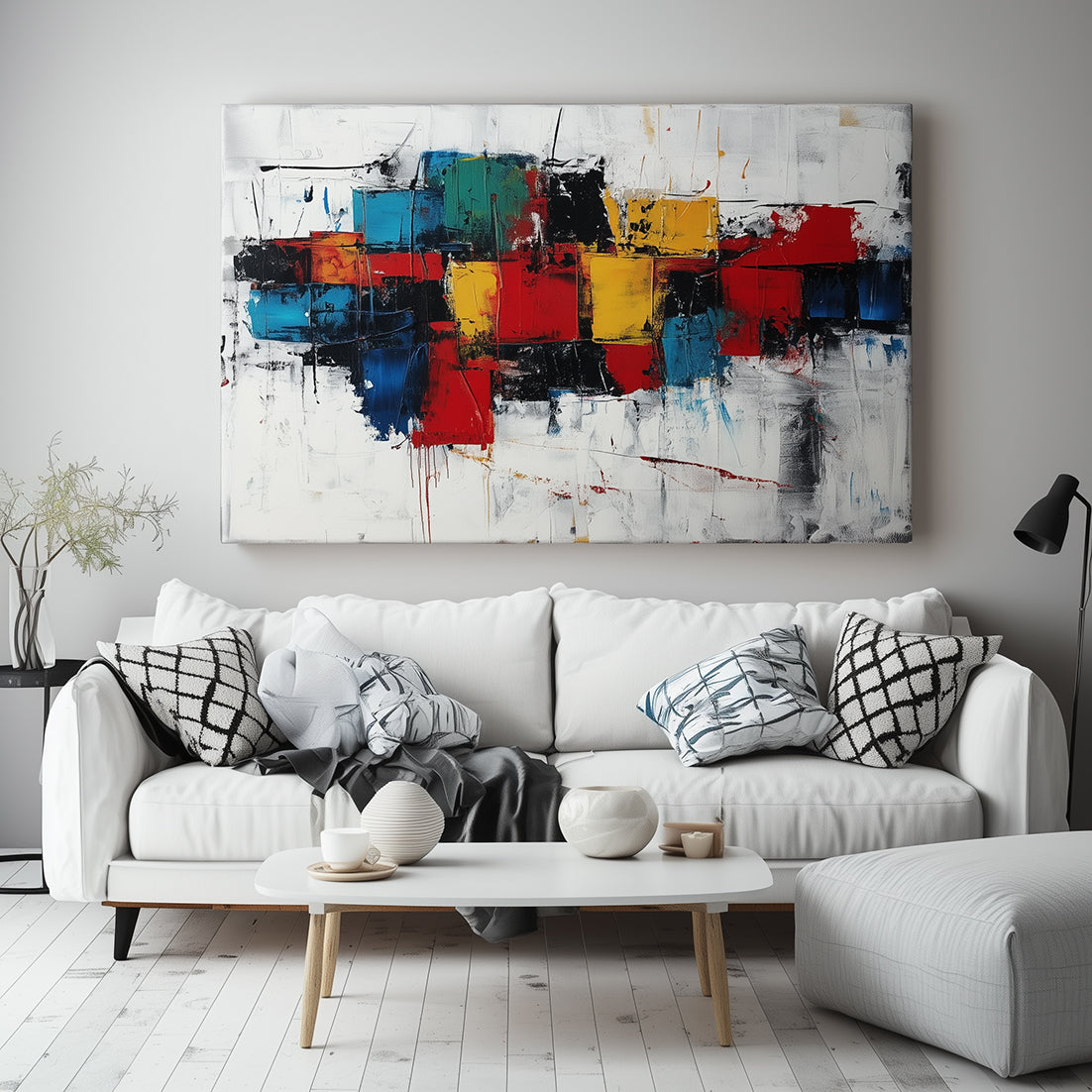 Urban Pulse – Large Modern Abstract Color Block Painting on Canvas