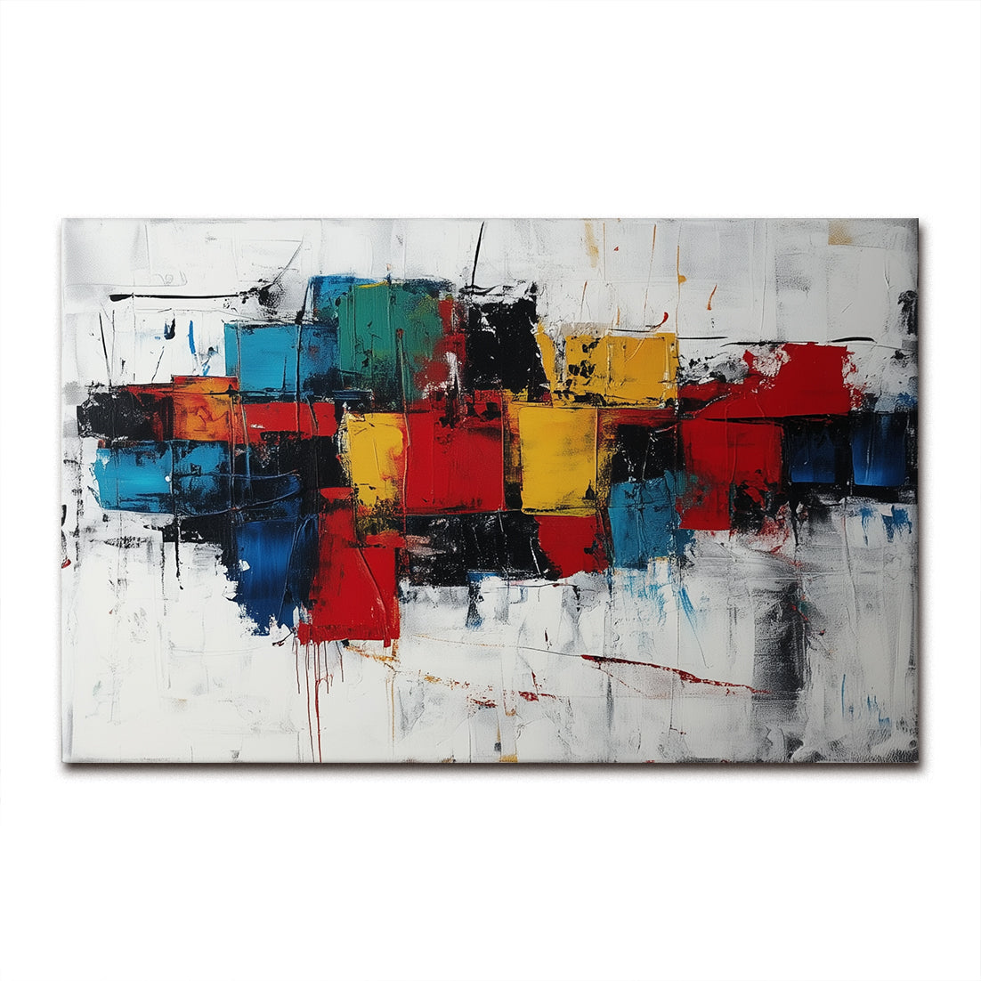 Urban Pulse – Large Modern Abstract Color Block Painting on Canvas