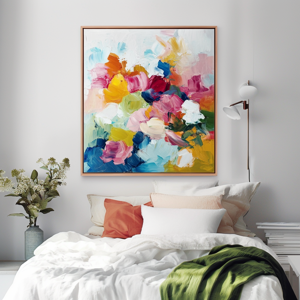 Color Rush - Colorful Abstract Floral Canvas Art Modern Flower Wall Painting