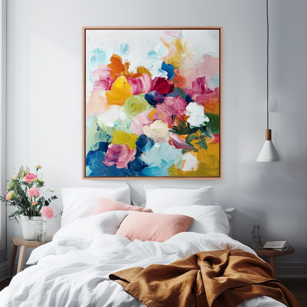 Color Rush - Colorful Abstract Floral Canvas Art Modern Flower Wall Painting