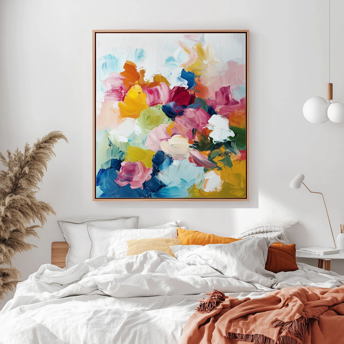 Color Rush - Colorful Abstract Floral Canvas Art Modern Flower Wall Painting