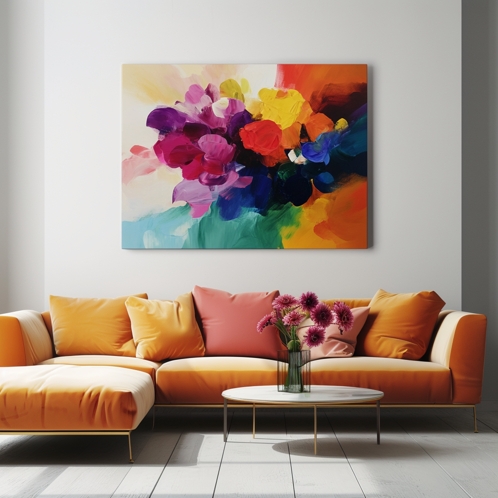 Color Bloom – Bold Abstract Floral Canvas Painting